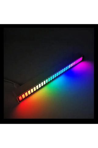 2'li Rgb Çubuk Müzik & Ses Animasyonlu Ekolayzer Şarjlı-taşınabilir Siyah 18cm 2 Adet Çok Renkli