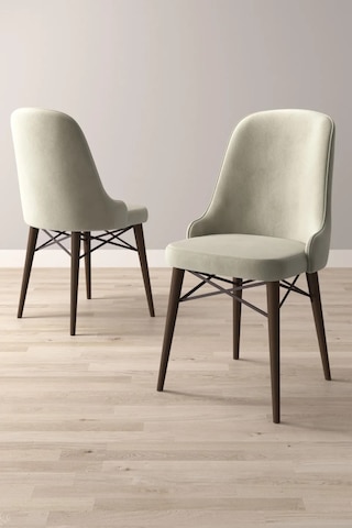 Familieconcept Almira Serisi, Barok Ahşap Desen 80x132 Açılabilir Mdf Mutfak Masası Takımı 6 Adet Sandalye Krem