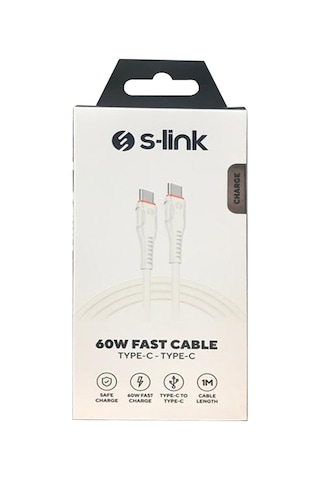 S-link Sl-x280e 1m 60w Type-c Data+şarj Kablosu
