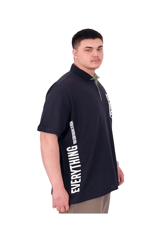 Mode Xl Büyük Beden Erkek T-shirt Polo Yaka Real U25309 Lacivert Lacivert