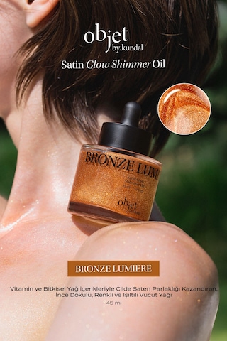 İnce Dokulu, Renkli Ve Işıltılı Vücut Yağı Kundal Satin Glow Shimmer Oil Bronze Lumiere