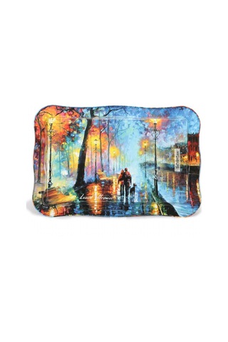 Ef165-04 Afremov Venice Desenli Dikdörtgen Tepsi 24x36 Cm Desenli