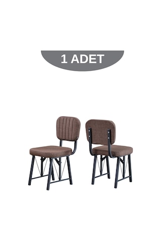 Elfin Mutfak Sandalyesi Yemek Odası Bahçe Balkon Otel Restoran Kafe Sandalyesi - 1 Adet - Kahverengi Kahverengi
