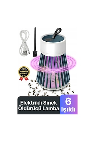 Yeni Üretim Sessiz Verimli 6 Uv Işık Elektrikli Şarjlı Böcek Sinek Sivrisinek Haşere Öldürücü Lamba