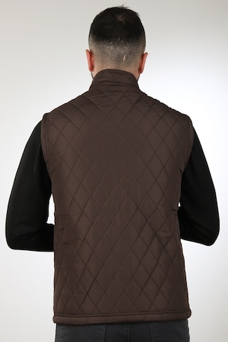 Neowit Erkek Kahve Içi Polarlı Rahat Kalıp Kapitone Şişme Yelek Kahverengi