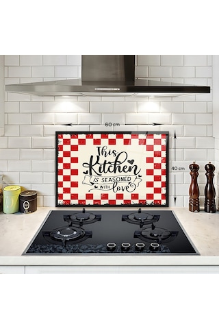 Decorita Cam Ocak Arkası Koruyucu | Kitchen Love | 40cm x 60cm