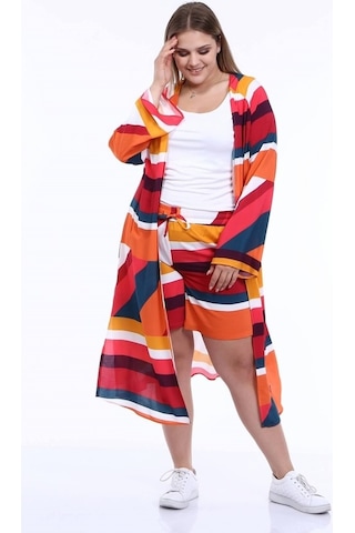 Myline Kadın Kuşaklı Uzun Kimono