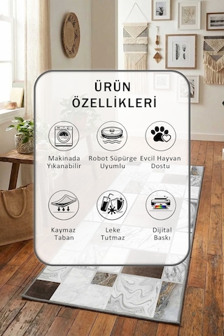 Yıkanabilir Yolluk 11 Kahve