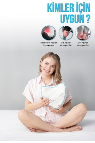 Viscofoam Kalp Diz Arası Ortopedik Yastık Bacak Arası Visco Yastık - 23x23x5cm