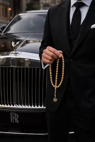 14k Altın Kaplama Erkek Arpa Kesim Bilek Boy Tesbih Lüks Hediye Kutulu 63246587