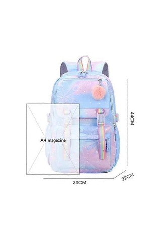 Stitch Kız Çocuk Okul Çantası Büyük Kapasiteli Stitch Sırt Çantası Günlük Pembe, Çok Renkli A Diğer