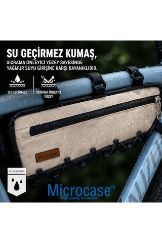 Microcase Bisiklet Kadro Arası Geniş Hacimli Fonksiyonel Bisiklet Çantası Al5611 Bej