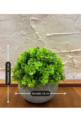 Flora Esinti Gerçekçi Görünümlü Saksıda Yapay Çiçek Yeşil