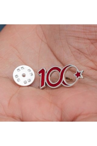 Gümüş Ay Yıldız 100.yıl Rozet