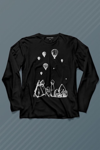 Kapadokya Nevşehir Peri Bacaları Cappadocia Uzun Kollu Tişört Baskılı T-shirt 001