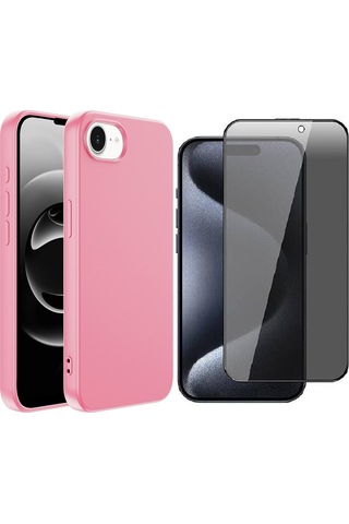 Vendas Apple Uyumlu iPhone 17e Kılıf Zore Mara Lansman Kapak + Hayalet Ekran Koruyucu Pembe