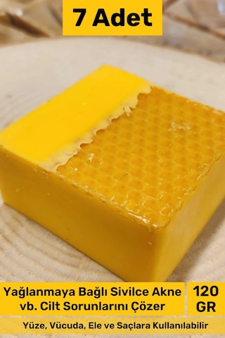 Sabun %100 Doğal Güzel Kokulu El Yüz Saç Cilt Vücut Orijinal Bal Sabunu 120g - 7 Adet Karışık
