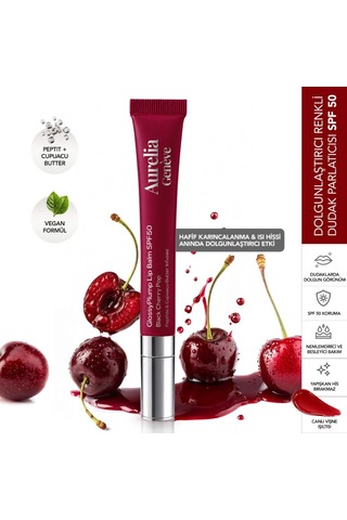 Aurelia Geneve Glossy Plump Lip Balm Spf 50 - Black Cherry Pop Vişne