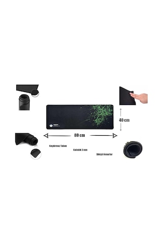 Appa Razer 1 Goliathus Oyuncu Mouse Pad 80X40 Cm Kaymaz Dikişli
