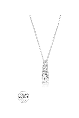 Union Swarovski Zirconia Kadın Üçtaş Gümüş Kolye Gümüş Union Swarovski Zirconia Kadın Üçtaş Gümüş Kolye Gümüş