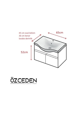 Yıldız 65 Komple Antrasit Gri Mat Renkli Mdf Alt Dolap Ve Lavabo Antrasit