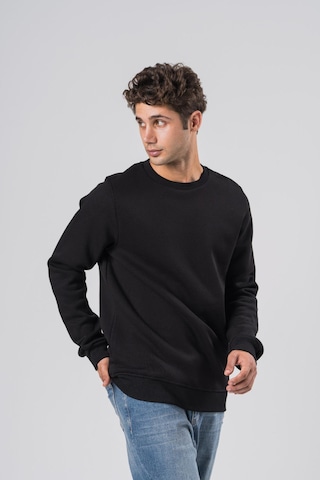 Coal City Erkek Siyah 3 İplik Şardonlu Oversize Sweatshirt