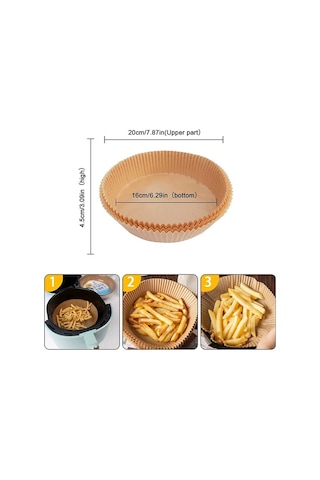 Qingmipy Hava Fritözü Tek Kullandım Kağıt Fantezi, 100 Adet Yağ Ve Su Geçirmez, Tutkalı Olmayan, Isı Dayanıklı, Fritözü Temiz Tutar, Ev, Kamp, Partiler İçin Uygun Diğer