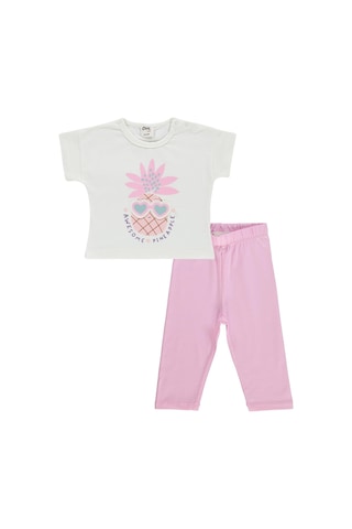 Civil Baby Ananas Baskılı 6-18 Ay Takım - Ekru