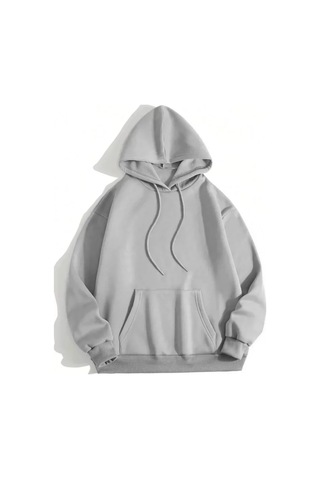 Veraura Lifestyle Erkek Düz Kapüşonlu Sweat - Boyalı Gri