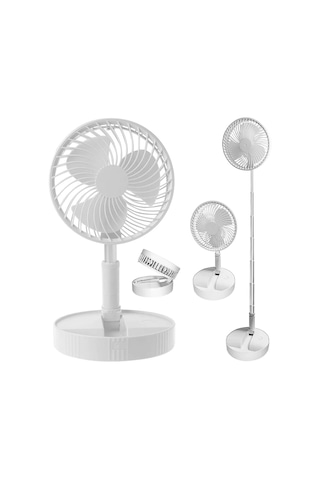 Teleskopik Fan Vantilatör 4 Modlu Şarjlı Katlanabilir Yükseltilebilir Taşınabilir Serinletici Portat