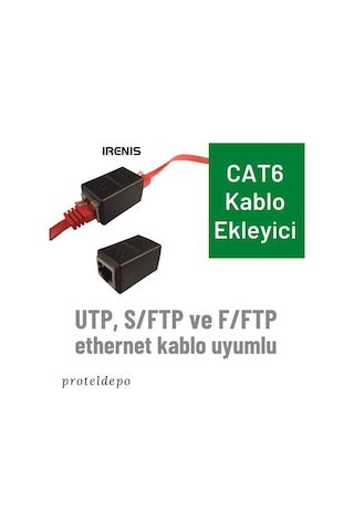 Irenis Cat6 Ethernet Kablo Ekleyici Birleştirici Uzatıcı