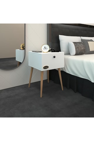 Kenzlife Komodin Tora Byz 60 39 39 Komidin Ahşap Ayaklı Kitaplık Ayakkabılık Kapaklı Arkalıklı Beyaz