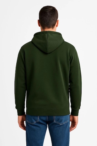 Barlashive Erkek 3 İplik Pamuklu Kapüşonlu Tam Fermuarlı Cepli Hoodie Sweatshirt - Haki Çok Renkli