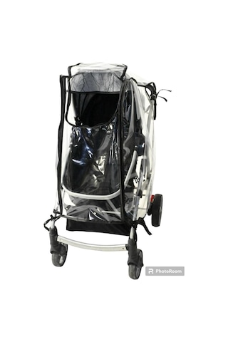 Tois Baby Ultra Lüks Fermuarlı Bebek Arabası Yağmurluğu Siyah Bütün Bebek Arabalarına Uyumludur Yzr Şeffaf