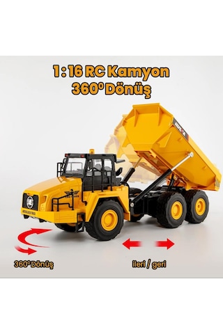 Huına 1553 1/24 Yüksek Kalite 11ch Rc Model Damperli Kamyon Uzaktan Kumandalı Çok Fonksiyonlu İş Makinesi -2.4g Sesli&ışıklı