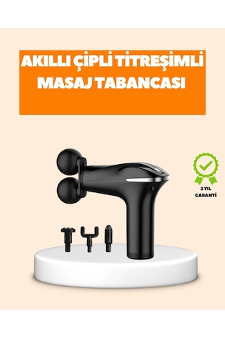 Titreşimli Masaj Aleti Şarjlı Masaj Tabancası Spor Sonrası Kas Gevşetici Açık Bej