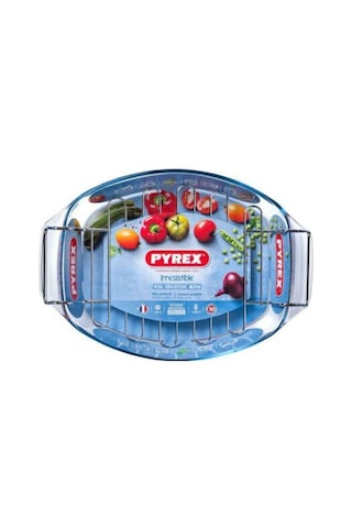 PYREX 412U000/7043 IZGARALI OVAL FIRIN KABI 4 LT Şeffaf