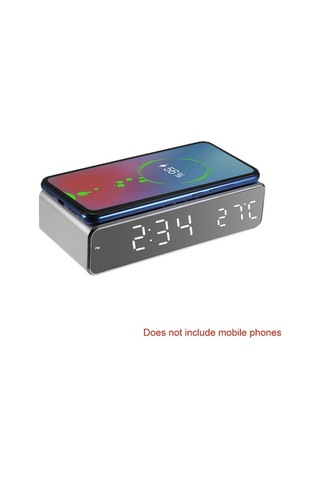 Moly Yunboo Kablosuz Şarjlı Alarm Saat: 3 Alarm, Sicaklık, Tarih, 12/24 Saat, Huawei Xiaomi Uyumluluğu