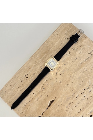 Savior Collection Vivaldi Gold Beyaz Saat Siyah Deri Kordon