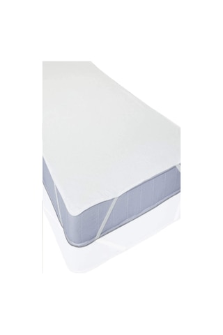 Divanev Alez Çift Kişilik 220x200 Cm Pamuk Sıvı Geçirmez Köşe Lastikli Beyaz Beyaz