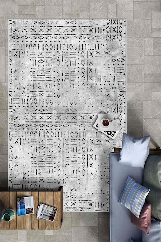West Home Dijital Baskı Yıkanabilir Kaymaz Taban Mutfak Halısı Salon Halısı Ve Yolluk Wh 548 Grey