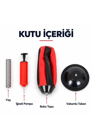 Masaüstü Vakumlu Vantuzlu Yaylı Boks Topu Pompa Hediyeli Boks Torbası Hız Topu Ev Ofis Çocuklar Yetişkinler İçin Kırmızı - Siyah