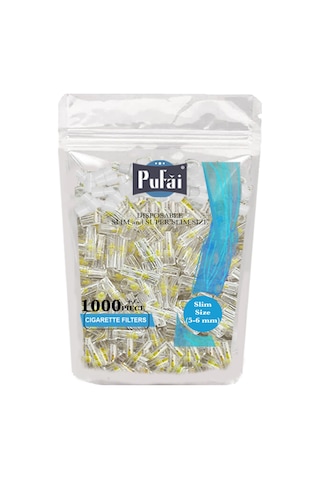 Pufai Slim & Super Slim Filtreli Ağızlık 5 - 6 MM 1000'li + Süper Slim 5 - 6 MM Adaptör 700'lü