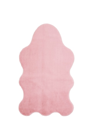 Pembe Rengi Yumuşak Dokulu Uzun Tüylü Yıkanabilir Halı