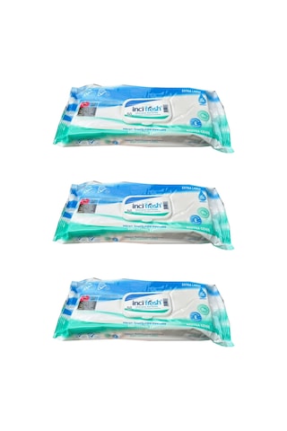 İnci Fresh Islak Vücut Temizleme Havlusu Mendil - Vitamin E + B5 - Parabensiz - 50 Adetlik 3 Paket