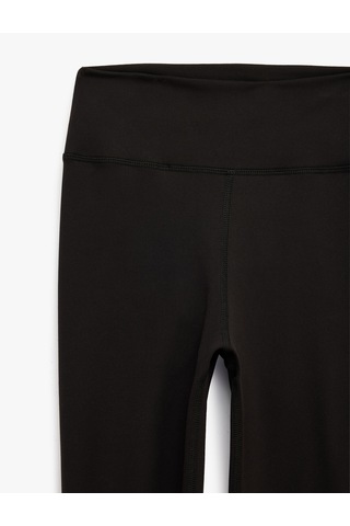 Koton Yüksek Bel İnterlok Kumaş Slim Fit Spor Tayt Siyah 6sak40278nk