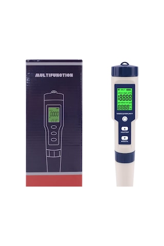 5in1 Dijital PH/TDS/EC/Tuzluluk/Sıcaklık Metre Işıklı Test Cihazı