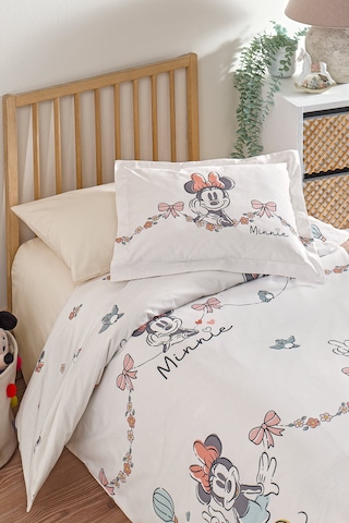 Özdilek Minnie Mouse Bowties Disney Lisanslı Bebek Nevresim Takımı Krem
