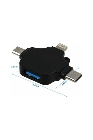 5003 Lightning Apple Uyumlu iPhone Type-C Micro Usb Dişi Çevirici Adaptör