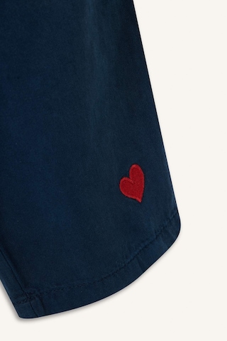 Defacto Wıde Leg Nakışlı Geniş Paça Gabardin Pantolon Kız Bebek H4729a526smnv147 Lacivert-nv147